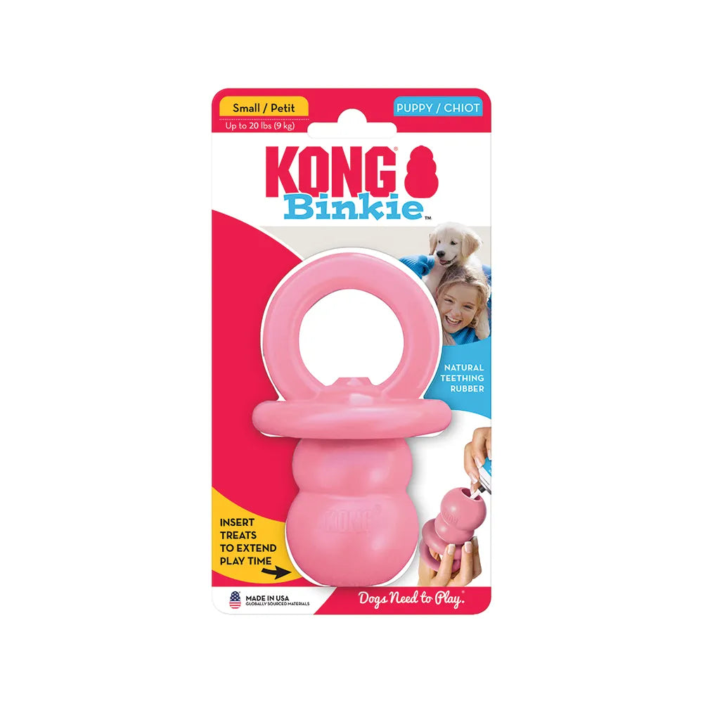 Kong Puppy Binkie Chew Dog Toy, Pink, Small