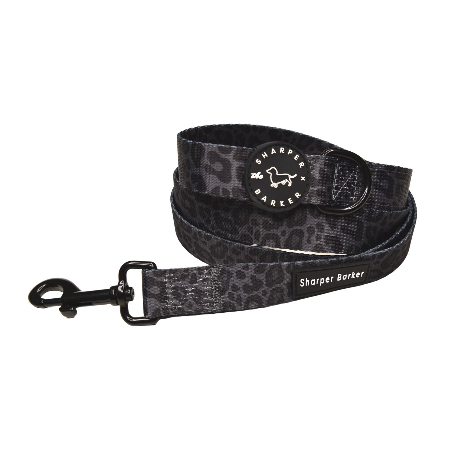 Comfort Handle Black Leopard Leash 5 Foot