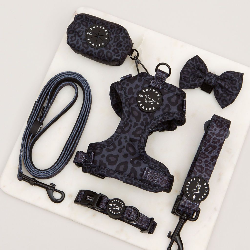 Comfort Handle Black Leopard Leash 5 Foot