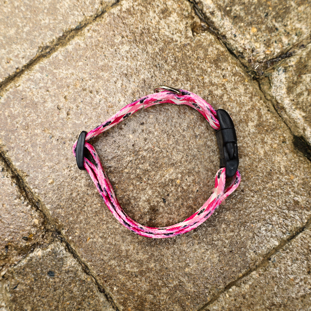 pink dog collar with diamonds