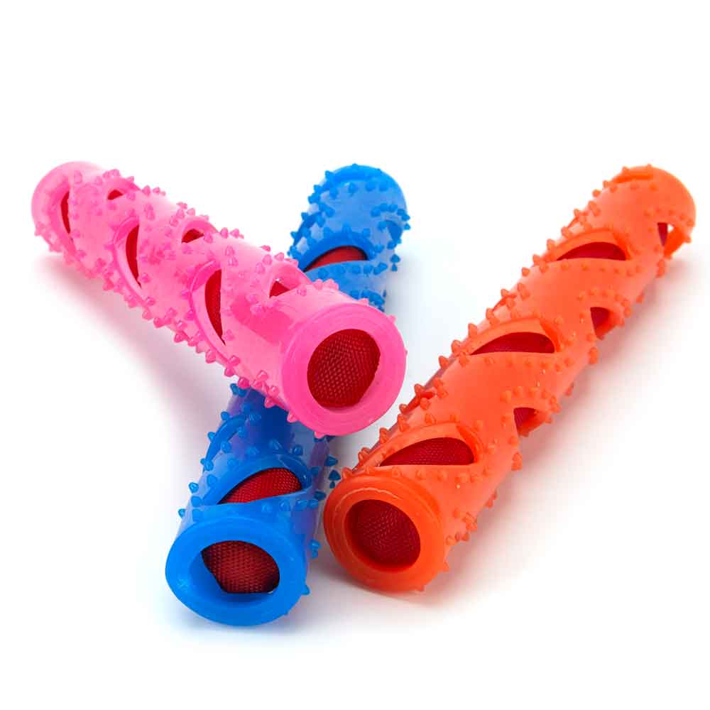 Crinkle Stuff Stick Rubber Dog Toy