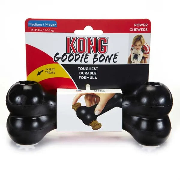 KONG Medium Goodie Bones | Black & Red
