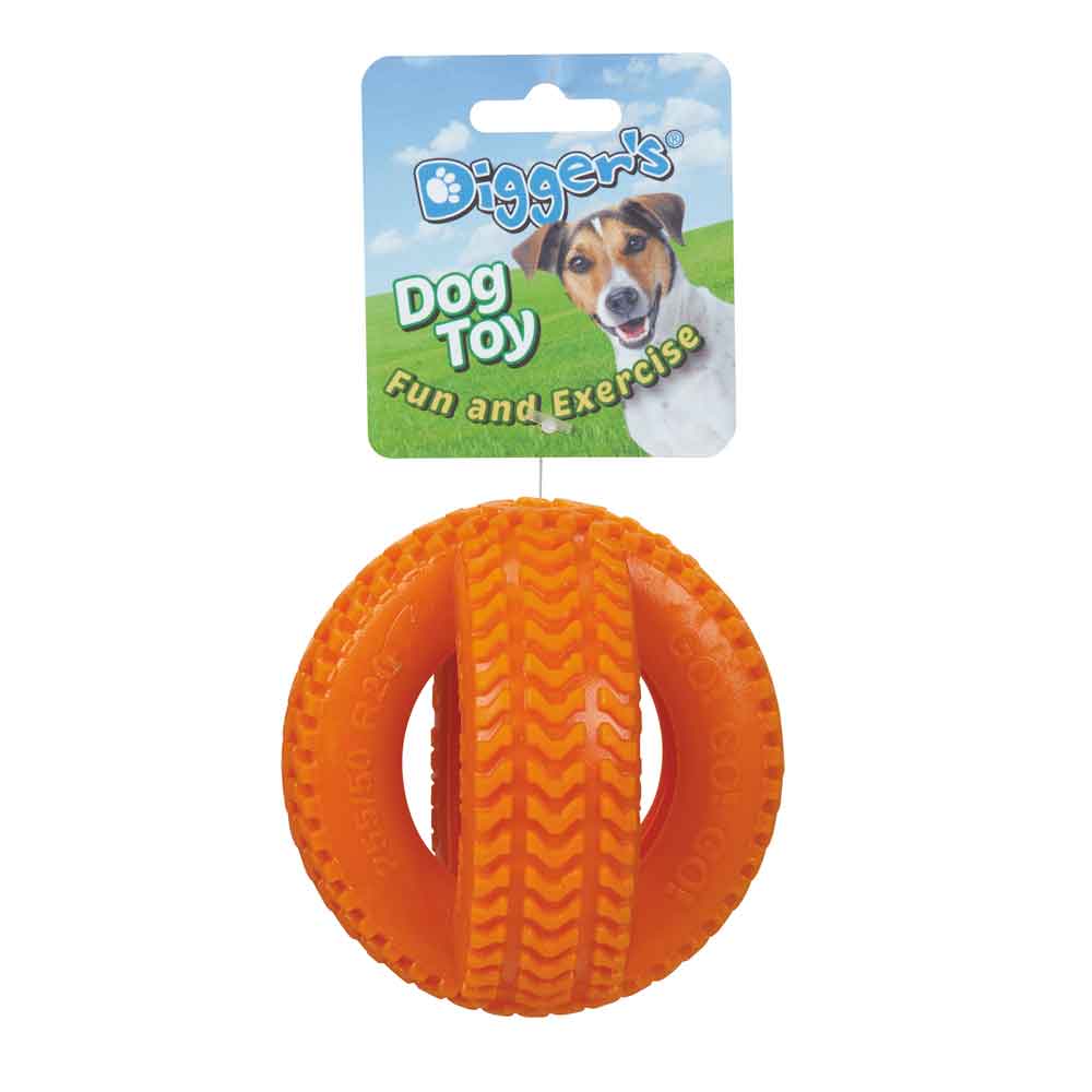 Digger's Double Tire Blue Rubber Dog Chew Toy