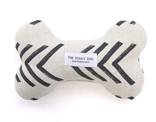 Modern Mud Cloth Dog Bone Squeaky Toy - Little Paws Unleashed
