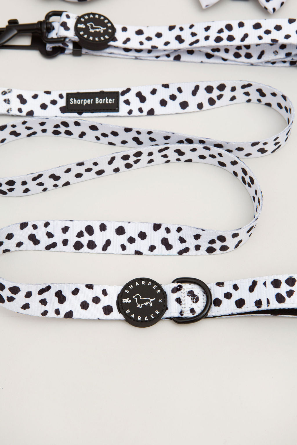 Comfort Handle White & Black Dalmatian Leash 5 Foot
