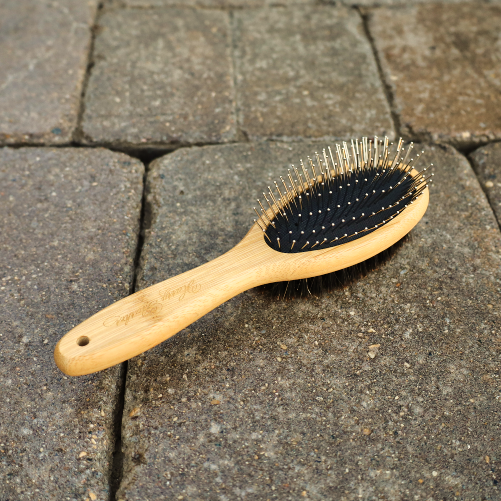 bamboo double sided pet brush