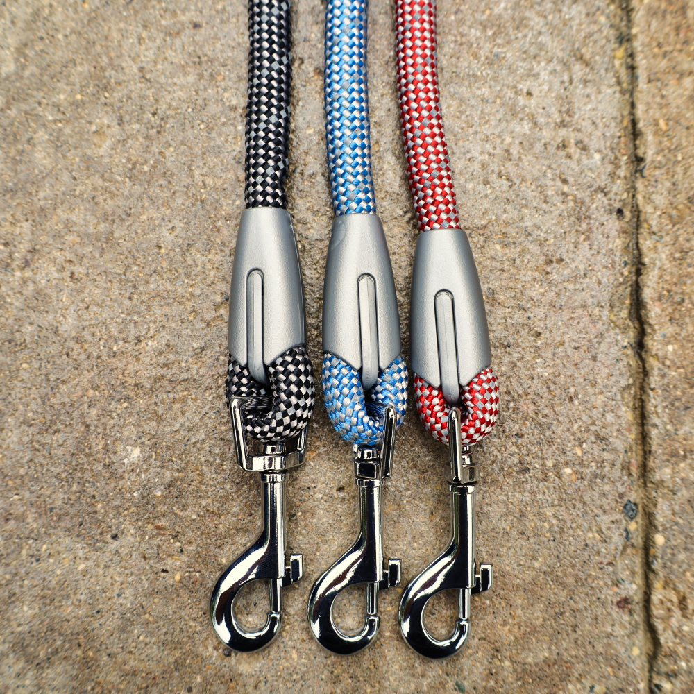 black blue red dog leashes