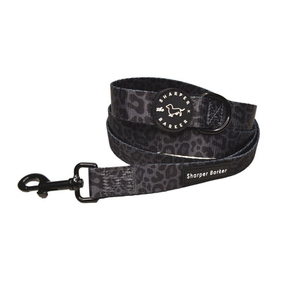 Comfort Handle Black Leopard Leash 5 Foot