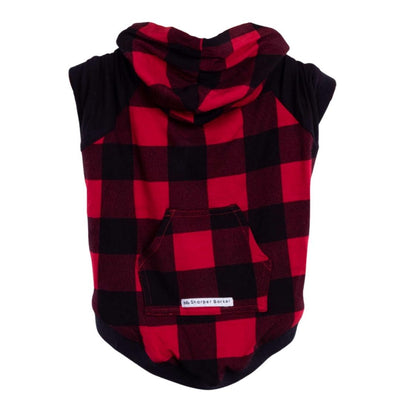 red plaid puppy hoodie