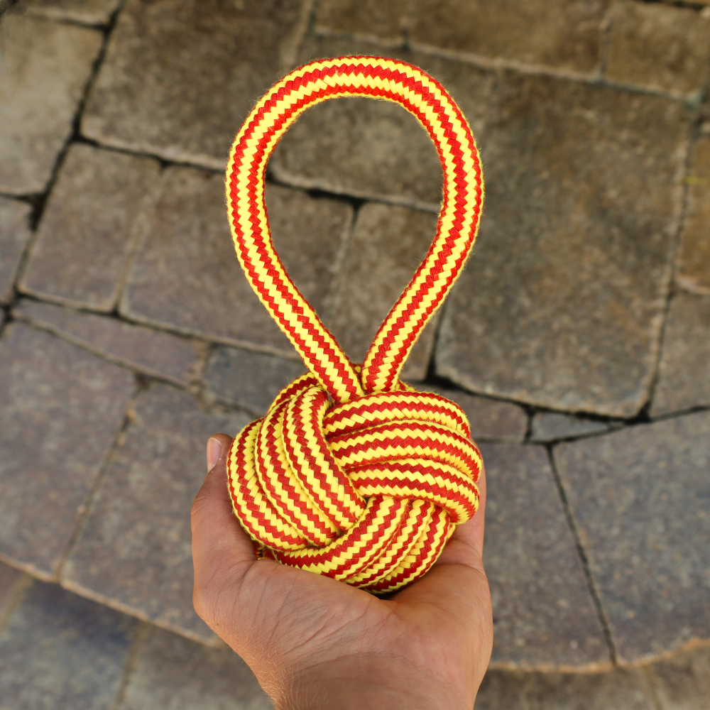 rope ball with handle dog toy