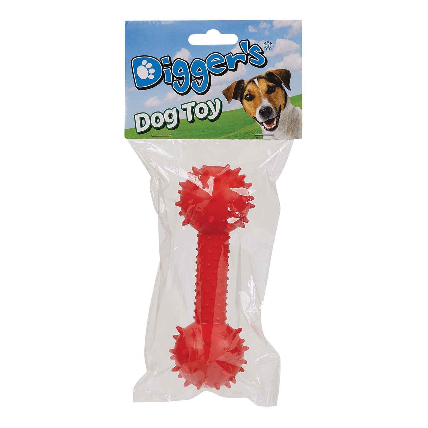 Spiked TPR Dumbbell With Bell Rubber Dog Toy