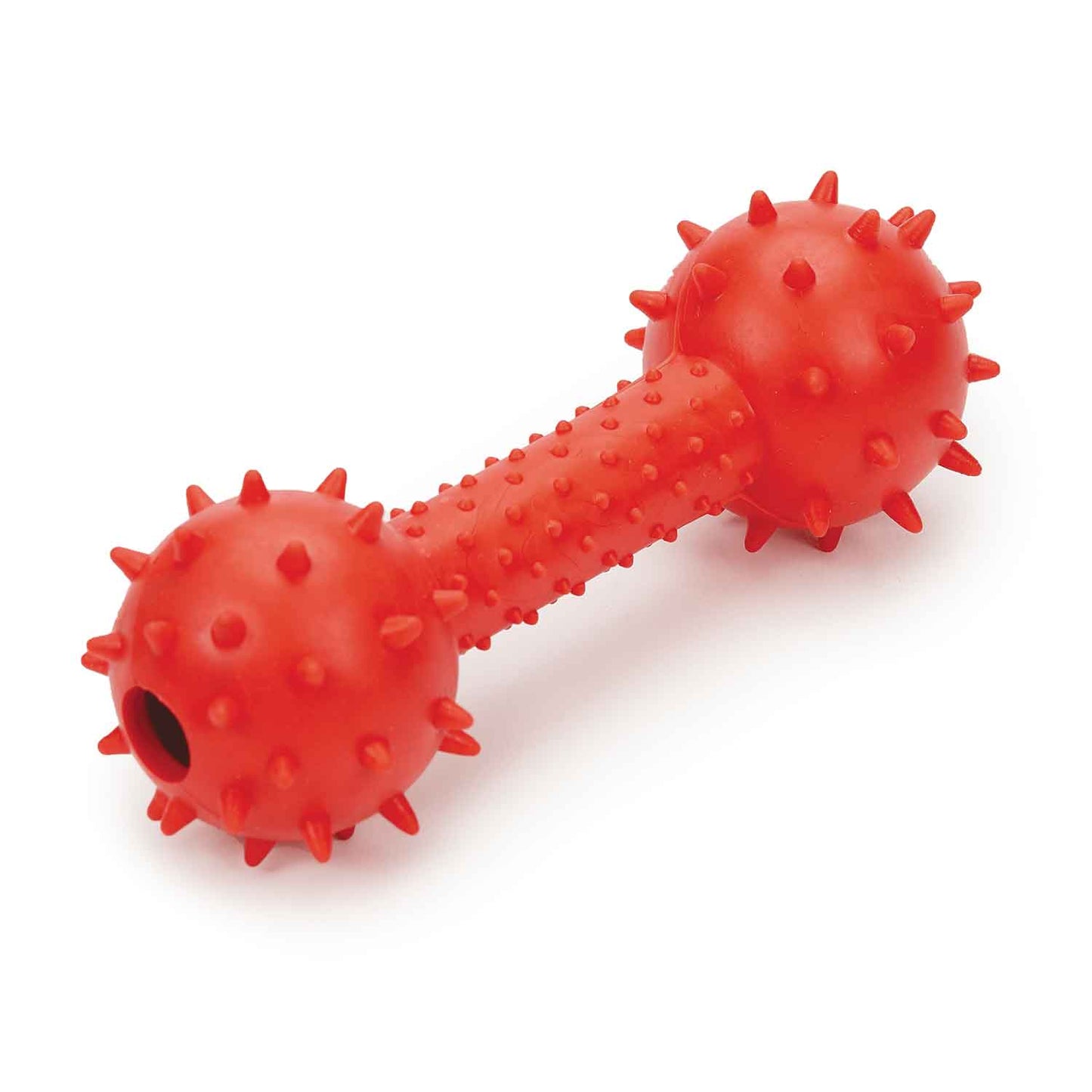 Spiked TPR Dumbbell With Bell Rubber Dog Toy